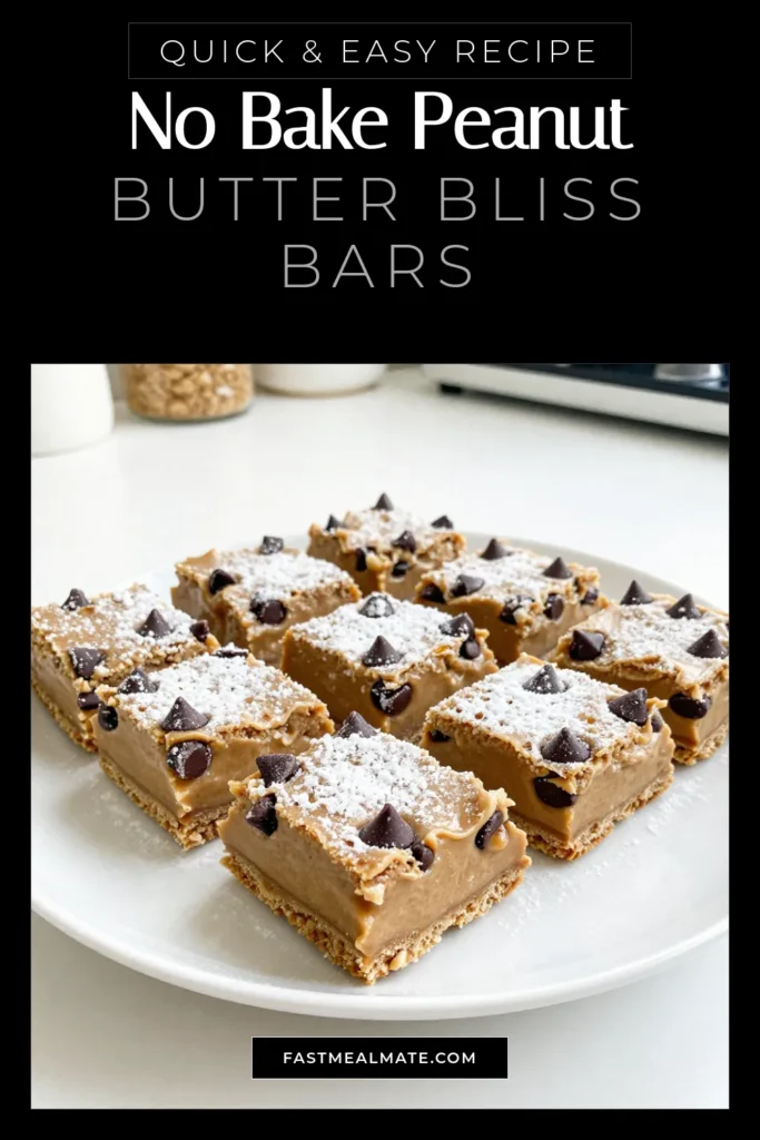 Discover the perfect no-bake peanut butter bars that make an easy peanut butter dessert and a wholesome healthy snack! These homemade peanut butter treats come together in just 10 minutes and are packed with flavor. Enjoy chocolate chip peanut butter bars that are rich and delicious, making them the ideal indulgence or snack. Chill, cut, and savor these amazing treats today! Save this recipe for your next craving! #NoBakeDessert #PeanutButterLovers #HealthySnacks #DessertRecipe