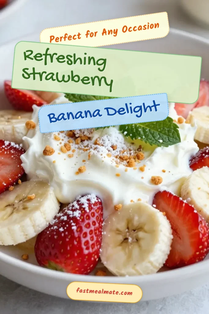 Indulge in a deliciously refreshing Strawberry Banana Cheesecake Salad that blends sweet, ripe strawberries and bananas with a creamy cheesecake dressing. This easy summer salad doubles as a healthy fruit dessert, making it perfect for gatherings or personal treats. Try this cheesecake salad recipe today and wow your guests! Save it for your next picnic! #StrawberryBananaSalad #CreamCheeseFruitSalad #EasySummerSalad #HealthyFruitDessert