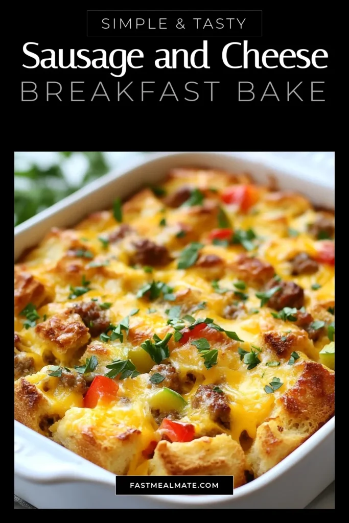 Start your morning with this delicious cheesy sausage breakfast casserole! Packed with eggs, sausage, and gooey cheese, it's one of the easiest breakfast casserole recipes you'll ever make. This savory breakfast casserole is perfect for feeding a crowd or prepping for busy weekdays. Try this baked breakfast casserole with cheese today for a satisfying meal everyone will love. Save this recipe for your morning inspiration! #BreakfastCasserole #CheesySausage #EasyRecipes #SavoryCasserole