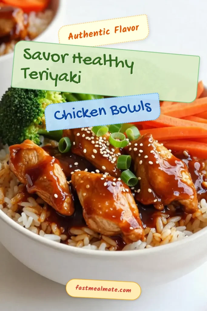 Enjoy a wholesome dinner with these healthy teriyaki chicken rice bowls! This quick healthy dinner recipe features tender chicken coated in a low-sodium teriyaki sauce, paired with vibrant vegetables and served over brown rice or quinoa. Perfect for busy nights, this quinoa teriyaki bowl is not only delicious but also nutritious. Try this easy and satisfying low-sodium teriyaki recipe today! Save and share your creations! #HealthyTeriyakiChicken #TeriyakiChickenRiceBowls #QuickHealthyDinner #QuinoaTeriyakiBowl