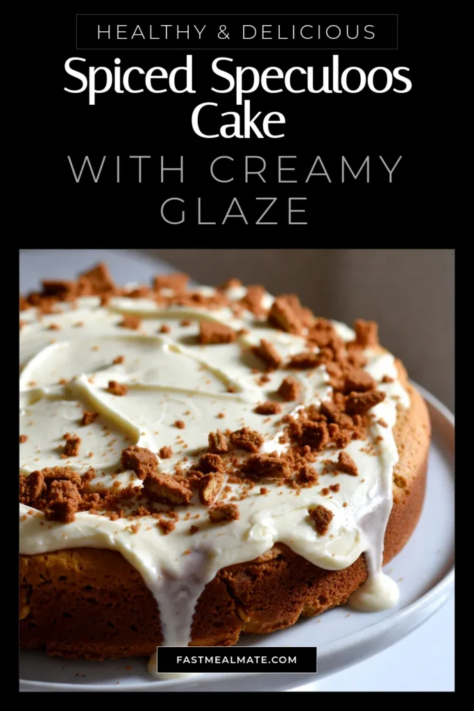 Indulge in this delicious Speculoos cake recipe topped with a creamy mascarpone glaze. This spiced cake with speculoos cookies is an easy speculoos dessert perfect for any occasion. Homemade speculoos cake brings warmth and flavor to your table, making it a delightful treat for family and friends. Try this recipe today and elevate your dessert game! Don't forget to save this for later! #SpeculoosCake #MascarponeGlaze #EasyDessert #HomemadeCake