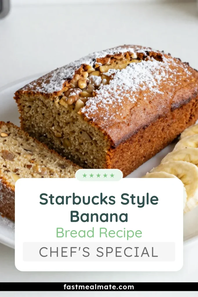 Craving a delicious Starbucks banana bread recipe? Try this easy homemade banana bread that's perfect for coffee lovers! Packed with ripe bananas and optional walnuts, this banana bread with walnuts is just like your favorite coffee shop treat. Bake this easy banana bread recipe for a delightful snack or breakfast that everyone will love. Click to save and enjoy the comforting taste of cherished coffee shop banana bread today! #BananaBread #CopycatRecipe #HomemadeBakery #CoffeeLovers