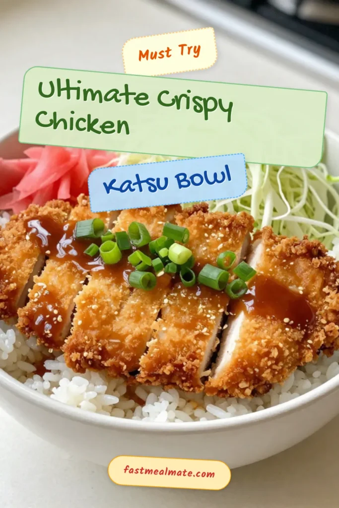 Dive into the delicious world of Crispy Chicken Katsu Bowls with this easy Chicken Katsu Bowls recipe! Perfect for a weeknight meal, this Panko chicken recipe is a Japanese rice bowl recipe that's both flavorful and satisfying. Don't forget to prepare your homemade katsu sauce for the ultimate taste experience. Save this recipe to impress friends and family tonight! #CrispyChickenKatsu #ChickenKatsuBowls #PankoChicken #JapaneseRiceBowl