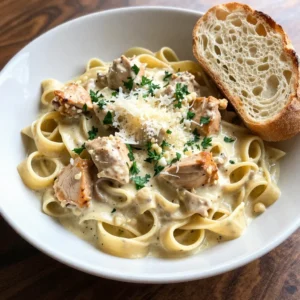 - 12 oz fettuccine or pasta of choice - 1 pound boneless, skinless chicken thighs - 3 cloves garlic, minced - 1 cup heavy cream - 1 cup freshly grated Parmesan cheese - 2 tablespoons unsalted butter - 1 teaspoon smoked paprika - 1 teaspoon cayenne pepper - 1 teaspoon dried oregano - Fresh parsley, chopped - Additional spices for flavor - Crusty bread for serving For this creamy cowboy butter chicken pasta, I focus on simple yet bold flavors. Each ingredient plays a vital role in bringing the dish to life. The fettuccine gives a lovely base, while the chicken thighs add richness. I love using chicken thighs because they stay juicy during cooking. Minced garlic brings a wonderful aroma. Heavy cream makes the sauce silky smooth. Freshly grated Parmesan adds cheesy depth, creating a satisfying finish. In terms of seasoning, unsalted butter is a must. It adds a rich flavor that blends well with the spices. Smoked paprika gives a hint of smokiness, while cayenne pepper offers heat. Dried oregano rounds out the taste beautifully. For garnish, I always sprinkle fresh parsley. It adds color and a burst of freshness to the dish. If you want, consider crusty bread as a side for sopping up that delicious sauce. This dish is not just a meal; it&rsquo;s an experience. Each ingredient shines through, making it a joy to prepare and eat. {{ingredient_image_2}} First, bring a large pot of salted water to a boil. Add 12 oz of your favorite pasta. Cook it until it is al dente, which takes about 8-10 minutes. Drain the pasta but save about 1 cup of the starchy water. This water helps thicken the sauce later. Next, take a big skillet and melt 2 tablespoons of unsalted butter over medium-high heat. Add 1 pound of cut chicken thighs to the skillet. Season the chicken with salt, pepper, 1 teaspoon of smoked paprika, and 1 teaspoon of cayenne pepper. Cook the chicken for about 5-7 minutes, stirring often. You want it golden brown and fully cooked. Once the chicken is cooked, lower the heat to medium. Add 3 cloves of minced garlic to the skillet. Saut&eacute; it for around 1 minute until it smells great. Be careful not to burn the garlic! Now, gradually pour in 1 cup of heavy cream while stirring. Next, add 1 cup of grated Parmesan cheese. Stir until the cheese melts and the sauce gets creamy. If it&rsquo;s too thick, mix in some reserved pasta water until you reach the right consistency. Now, add the cooked pasta to the skillet with the sauce and chicken. Toss everything together gently. Let it simmer for 2-3 minutes. This helps all the flavors come together and warms the pasta. Taste the pasta and adjust the seasoning if needed. You can add more salt and freshly cracked black pepper. Finally, remove it from the heat and sprinkle chopped fresh parsley on top. You can add extra Parmesan too for a nice finish. - To get the perfect al dente pasta, cook it for 1-2 minutes less than the package says. - Stir the pasta while it cooks. This helps keep it from sticking together. - When saut&eacute;ing chicken, use medium-high heat. This gives a nice golden color. - Don't overcrowd the pan. Cook in batches if needed to keep the chicken juicy. - If your sauce is too thick, add a bit of reserved pasta water. This will help. - For a thinner sauce, stir in the pasta water slowly until you reach your desired thickness. - The starchy pasta water is key. It helps the sauce cling to the pasta. - Want more spice? Add extra cayenne pepper or a dash of hot sauce. - Serve this pasta with a side of crusty bread. It&rsquo;s great for soaking up the sauce. - A simple salad with fresh veggies pairs well and adds crunch to your meal. Pro Tips Perfect Pasta Texture: Make sure to cook the pasta al dente, as it will continue to cook slightly when mixed with the sauce, ensuring it maintains the perfect bite. Butter Before Chicken: For an extra layer of flavor, consider browning the butter slightly before adding the chicken. This will add a nutty aroma to your dish. Cheese Quality Matters: Use freshly grated Parmesan cheese instead of pre-grated for a smoother, creamier sauce. Freshly grated cheese melts better and has more flavor. Adjust Spice Level: If you prefer a milder dish, reduce the cayenne pepper or omit it altogether. You can always add a pinch later if you desire more heat! {{image_4}} You can switch up the chicken in this recipe. Shrimp or beef work well too. Both options add unique flavors. If you prefer a vegetarian dish, use mushrooms instead of meat. Mushrooms absorb the creamy sauce nicely and add a great texture. Feel free to change the type of pasta. Gluten-free or whole wheat pasta both taste great. You can also use spiralized vegetables, like zucchini or carrots, for a low-carb choice. These add a fun twist and keep the dish light. You can enhance the flavor with different herbs and spices. Adding fresh basil or thyme can make it taste fresh. You can also toss in vegetables like spinach or bell peppers. These add color and nutrition to your meal while keeping it exciting. To keep your creamy cowboy butter chicken pasta fresh, use a good container. I suggest a glass or plastic container with a tight lid. This helps seal in moisture and flavor. Allow the pasta to cool before sealing it. Place it in the fridge for up to three days. If you want to enjoy it later, store it right after it cools. You can reheat your pasta in two ways: the microwave or stovetop. For the microwave, place it in a bowl, cover it, and heat in short bursts. Stir in between to heat evenly. For stovetop reheating, warm it in a skillet over low heat. Add a splash of water or cream to keep it creamy. This helps avoid dried-out pasta. To freeze the pasta, let it cool completely. Then, store it in a freezer-safe container. It can last up to two months in the freezer. When you're ready to eat, thaw it in the fridge overnight. Reheat it on the stovetop or microwave as mentioned. This keeps the flavors fresh and delicious. Cowboy butter is a rich, flavorful sauce. It blends butter with spices and herbs. The taste is creamy, smoky, and slightly spicy. You can find flavors like garlic, paprika, and cayenne. It works well on meats, vegetables, and pasta. Use it as a dipping sauce or topping for grilled foods. Cowboy butter adds a unique twist to any dish. Yes, you can prep this dish in advance. Cook the pasta and chicken earlier in the day. Store them separately in airtight containers. Keep the creamy sauce in another container. When ready to eat, reheat everything on the stove. Add a splash of reserved pasta water to keep it creamy. This method helps the flavors stay fresh. To make it spicier, add more cayenne pepper or red pepper flakes. You can also mix in diced jalape&ntilde;os for an extra kick. If you prefer a milder dish, cut back on the cayenne. You can replace it with sweet paprika for flavor without the heat. Adding cream can also tone down the spice level. Balance flavors by tasting as you go. In this post, I covered how to make a rich and creamy chicken pasta dish. We looked at essential ingredients like chicken thighs, garlic, and Parmesan cheese. I shared step-by-step instructions for cooking and combining all elements perfectly. You also learned tips for great flavor and texture. Finally, I discussed variations and how to store leftovers. Whether you're making it for a special meal or a quick dinner, this dish is sure to impress. Enjoy experimenting with flavors and ingredients!
