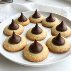 To make Gingerbread Kiss Cookies, gather the following ingredients: - 2 1/4 cups all-purpose flour - 1 teaspoon baking soda - 2 teaspoons ground ginger - 1 teaspoon ground cinnamon - 1/2 teaspoon ground cloves - 1/4 teaspoon salt - 3/4 cup unsalted butter, softened to room temperature - 1/2 cup packed brown sugar - 1/2 cup granulated sugar, plus extra for rolling - 1 large egg - 1/4 cup molasses - 1 teaspoon vanilla extract - 24 chocolate kisses, unwrapped - Optional: Sprinkles or coarse sugar for garnish Each ingredient plays a key role. The flour gives structure, while the baking soda helps cookies rise. The spices bring warmth. Butter adds richness, and sugars create sweetness and a lovely texture. Molasses adds depth, and vanilla enhances the flavor. Finally, chocolate kisses provide a delicious surprise. Feel free to add sprinkles for a festive touch! {{ingredient_image_2}} Set your oven to 350&deg;F (175&deg;C). This is the best temperature for baking gingerbread cookies. Prepare a baking sheet by lining it with parchment paper. This helps the cookies not to stick. In a medium bowl, whisk together the flour, baking soda, ground ginger, ground cinnamon, ground cloves, and salt. Make sure you mix well so there are no lumps. Set this mixture aside for later. In a large bowl, use an electric mixer to cream the softened butter, brown sugar, and granulated sugar. Mix until the mixture is light and fluffy. This should take about 3 to 5 minutes. This step is key for a nice texture. Now, add the egg, molasses, and vanilla extract to the creamed mixture. Beat until everything is smoothly combined. Make sure not to overmix at this stage. Roll the dough into 1-inch balls. Then, roll each ball in granulated sugar until coated. Place the balls on the prepared baking sheet, spacing them about 2 inches apart. This helps the cookies spread evenly while baking. After baking for about 8-10 minutes, take the cookies out of the oven. While they are still hot, gently press a chocolate kiss into the center of each cookie. This adds a sweet surprise! Allow the cookies to cool on the baking sheet for a few minutes. Then, carefully move them to a wire rack to cool completely. For a fun touch, arrange the cookies on a decorative plate and sprinkle with colorful holiday-themed sprinkles or coarse sugar. To get tender cookies, start with room-temperature butter. Soft butter mixes better, making the dough smooth. Cream the butter and sugars for about 3-5 minutes. This step gives cookies a light and fluffy feel. Mix the dry and wet ingredients until just combined. Overmixing makes cookies tough. Sprinkles can add a fun touch! Use colorful holiday-themed sprinkles or coarse sugar on top. After shaping the dough balls, roll them in sugar. This gives a sweet crunch and a pretty shine. You can even drizzle melted chocolate over cooled cookies for extra flair. Watch your baking time closely. Cookies should bake for 8-10 minutes. The edges must be firm while the centers stay soft. If cookies spread too much, check your oven temperature. An oven thermometer helps ensure the right heat. If your cookies are too hard, try reducing the baking time next time. Pro Tips Chill the Dough: For even better flavor and texture, chill the cookie dough for at least 30 minutes before shaping and baking. This allows the spices to meld beautifully. Use Fresh Spices: Ensure your ground spices are fresh for the best flavor. Stale spices can diminish the aromatic qualities of your cookies. Press Kisses Gently: When pressing the chocolate kisses into the warm cookies, do so gently to prevent the cookies from flattening too much. Storage Tips: Store the cookies in an airtight container at room temperature for up to a week to keep them soft and chewy. {{image_4}} To make gluten-free gingerbread kiss cookies, swap the all-purpose flour. Use a 1:1 gluten-free baking mix. Look for blends with xanthan gum. This adds the right texture. You can also try almond flour or coconut flour. Just remember to adjust the liquid in the recipe. These flours absorb more moisture. Want to spice things up? Consider adding nutmeg or allspice for extra warmth. A little cayenne can give a surprising kick. You can also mix in some finely chopped candied ginger. This adds texture and a sweet zing. For a twist, try adding orange zest. It brings a fresh, bright flavor that pairs well with ginger. Decorating your cookies can be fun! Try drizzling melted chocolate over the top. Use white or dark chocolate for a nice contrast. You can also add festive sprinkles or colored sugar. For a holiday look, use red and green. Another idea is to dust the cookies with powdered sugar. This gives a snowy effect and looks lovely on a plate. To keep your Gingerbread Kiss Cookies fresh, place them in an airtight container. Layer parchment paper between the cookies to prevent sticking. Store them at room temperature for best results. Keep them away from heat or moisture. This helps maintain their soft texture and flavor. You can freeze both the cookie dough and the baked cookies. For dough, shape it into balls and freeze them on a baking sheet. Once frozen, transfer the balls to a zip-top bag. For baked cookies, let them cool completely first. Then, place them in a freezer-safe container. They can last up to three months in the freezer. When stored properly, these cookies last about a week at room temperature. If you freeze them, they remain good for about three months. Always check for any signs of spoilage before enjoying. This way, you can savor every bite of your delightful treat! Yes, you can use different sugars. Brown sugar adds moisture and flavor. It makes your cookies soft and chewy. Granulated sugar gives a nice crunch when rolled. You can also try coconut sugar for a deeper taste. Remember, each sugar changes the texture a bit. If you don't have molasses, try honey or maple syrup. Both add sweetness and some flavor. You can also mix brown sugar with a bit of water to mimic molasses. This keeps your cookies moist and tasty. Watch for the edges of the cookies. They should look firm and set. The centers may still appear soft. This is okay! They will firm up as they cool. A golden brown color is another good sign. Yes, you can make vegan gingerbread kiss cookies! Use coconut oil instead of butter. For the egg, try a flax egg or applesauce. You can also find vegan chocolate kisses for a tasty treat. These swaps keep the flavor and fun intact! This blog post shared a detailed guide to making delicious Gingerbread Kiss Cookies. You learned about essential ingredients, step-by-step baking instructions, and helpful tips to achieve the perfect cookie. We also explored variations, storage tips, and answered common questions. Baking can be fun and rewarding. With these tools, you can make great cookies to share. Enjoy the process and impress friends and family with your baking skills.