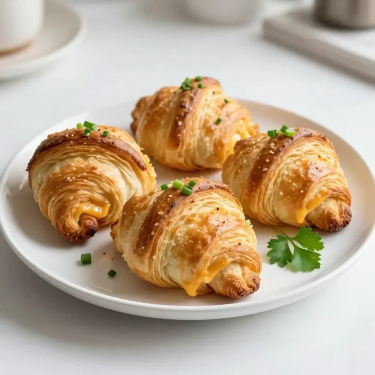 - 1 can (8 oz) refrigerated crescent roll dough - 2 cups cooked chicken, shredded - 1 cup cream cheese, softened to room temperature - 1/2 cup shredded sharp cheddar cheese - 1/4 cup green onions, finely chopped - 1 teaspoon garlic powder - Salt and pepper, to taste - 1 egg, beaten (for egg wash) These main ingredients create the tasty filling and flaky dough. The cream cheese keeps the filling creamy and rich. The cheddar adds a sharp flavor that pairs well with chicken. Green onions give a fresh crunch. Garlic powder enhances the overall taste, making each bite delicious. - Chopped fresh parsley - A dash of paprika Garnishes can make your dish look more appealing. Fresh parsley adds color and flavor. Paprika gives a bit of warmth and a pop of red. You can choose one or both to elevate your meal. - Baking sheet - Parchment paper - Mixing bowl - Spoon for filling - Pastry brush Using the right tools helps the cooking process. A baking sheet lined with parchment paper keeps rolls from sticking. A mixing bowl is needed for the filling. A spoon helps you place the filling in the dough. A pastry brush is perfect for adding the egg wash for that golden finish. {{ingredient_image_2}} First, set your oven to 375°F (190°C). This helps the rolls bake well. While the oven warms, take a baking sheet and cover it with parchment paper. This keeps the rolls from sticking. Next, grab a medium bowl. In this bowl, mix together the shredded chicken, cream cheese, cheddar cheese, green onions, garlic powder, and a pinch of salt and pepper. Stir it well until everything is creamy and smooth. This filling is the heart of your rolls. Now, open the can of crescent roll dough. Carefully pull apart the dough into triangle pieces. On the wide end of each triangle, put about one tablespoon of the chicken filling. Start rolling from the wide end and go to the point. Tuck the filling inside as you roll. This keeps it secure. Place the rolled crescents on your prepared baking sheet. Make sure to leave space between each one. Brush the tops with the beaten egg for a nice golden color. Bake them in the oven for 12-15 minutes. Watch for them to turn golden brown and puffed up. Once they look perfect, take them out and let them cool for a few minutes. Enjoy your delightful chicken crescent rolls! To get a smooth and creamy filling, use softened cream cheese. This helps mix well with the chicken and cheese. If your cream cheese is cold, it will not blend right. I suggest leaving it out for about 30 minutes before starting. Mix it with shredded chicken, cheddar cheese, green onions, and garlic powder. Taste the mixture and adjust the salt and pepper to your liking. This step makes a huge difference. To make your rolls golden brown, brush the tops with a beaten egg. This egg wash gives the rolls a shiny and crispy crust. Be sure to coat them evenly. Bake them in a preheated oven at 375°F (190°C) for 12-15 minutes. Keep an eye on them. When they puff up and turn golden, they are ready. These rolls taste great warm and are easy to serve. Place them on a colorful plate for a nice look. You can pair them with dips like marinara or ranch. Fresh herbs like parsley can add a nice touch on top. For more fun, try serving with a salad or a soup on the side. This makes for a complete meal that everyone will love! Pro Tips Use Leftover Chicken: This recipe is perfect for using up leftover rotisserie or grilled chicken, saving you time and reducing waste. Customize Your Cheese: Feel free to mix in different cheeses like mozzarella or pepper jack for a unique flavor twist! Make-Ahead Option: Assemble the rolls ahead of time and refrigerate until ready to bake for a quick meal solution. Check for Doneness: Keep an eye on the rolls as they bake; oven temperatures may vary, and you want them perfectly golden brown! {{image_4}} You can change the filling to keep things exciting. Try using shredded turkey or ham instead of chicken. For a twist, mix in some spinach and artichokes for a creamy, savory flavor. You can also add diced bell peppers or mushrooms for extra texture. If you love cheese, mix in some mozzarella or feta. Each filling brings a new taste to these rolls! You can easily make these rolls vegetarian. Replace the chicken with a mix of veggies. Use chopped broccoli, zucchini, or even roasted red peppers. Adding cream cheese and cheddar will keep them creamy and satisfying. You can also try using a bean spread for protein and flavor. This way, you get a hearty meal that everyone will enjoy! If you like a little heat, there are many ways to spice up your rolls. Add some diced jalapeños or a sprinkle of crushed red pepper flakes to the filling. You can also mix in a spicy cheese, like pepper jack. For a different flavor, try adding hot sauce to the cream cheese. This will give your rolls a kick that will leave your taste buds dancing! After enjoying your chicken crescent rolls, store any leftovers in an airtight container. Keep them in the fridge for up to three days. If you want to keep them fresh longer, you can wrap them tightly in plastic wrap before placing them in the container. This helps prevent them from drying out. To reheat your rolls, preheat your oven to 350°F (175°C). Place the rolls on a baking sheet. Cover them with aluminum foil to keep them moist. Bake for about 10 minutes or until warm. You can also use a microwave, but the oven gives a crispier texture, which I recommend. If you want to freeze your chicken crescent rolls, first let them cool completely. Then, wrap each roll in plastic wrap and place them in a freezer bag. Make sure to remove as much air as possible before sealing. These can last in the freezer for up to two months. When you're ready to enjoy them, thaw in the fridge overnight and reheat as mentioned above. Yes, you can use store-bought rotisserie chicken. It saves time and adds flavor. Just shred it and mix it with the other filling ingredients. This shortcut makes the recipe even easier! To make this recipe gluten-free, use gluten-free crescent roll dough. Many brands offer this option. Ensure all other ingredients are gluten-free, like the cream cheese and cheddar cheese. These rolls taste great with many sauces. Consider serving them with marinara sauce, ranch dressing, or barbecue sauce. These flavors complement the cheesy chicken filling nicely. Yes, you can prepare the rolls ahead of time. Assemble them, then cover and refrigerate. Bake them when you're ready to serve. Enjoy warm, fresh rolls that your family will love! You now have all you need to make easy chicken crescent rolls. We covered ingredients, tools, and step-by-step instructions. I shared tips for a creamy filling and golden brown rolls. We also explored fun variations and safe storage methods. Feel confident in trying different fillings or even making a vegetarian version. These rolls are simple and delicious. Enjoy sharing them with friends or family. Happy baking!