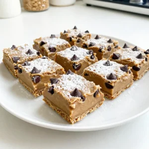 - 1 cup natural peanut butter - 1/2 cup honey or maple syrup - 1 3/4 cups rolled oats - 1/2 cup powdered sugar - 1/4 cup chocolate chips - 1/4 teaspoon salt - Optional: 1/2 teaspoon vanilla extract These ingredients come together to create a sweet, tasty treat. I love using natural peanut butter because it adds a rich flavor. Honey or maple syrup gives the bars a nice sweetness. Old-fashioned rolled oats provide great texture and chew. Powdered sugar helps bind the mix and adds a little more sweetness. Chocolate chips bring a delightful burst of flavor. A pinch of salt balances the sweetness perfectly. If you want, you can add vanilla extract for an extra layer of taste. You can also mix in nuts or seeds for crunch. These options let you customize the bars to your liking. This simple list makes it easy to get started. You&rsquo;ll find these ingredients in most kitchens, so you can whip them up anytime! {{ingredient_image_2}} 1. Start by taking a medium bowl. Add 1 cup of natural peanut butter and 1/2 cup of honey or maple syrup. Mix these well with a spatula until smooth. 2. Next, add 1 3/4 cups of rolled oats, 1/2 cup of powdered sugar, and 1/4 teaspoon of salt. If you want, add 1/2 teaspoon of vanilla extract for more flavor. Stir everything together until it forms a sticky dough. 1. Now, gently fold in 1/4 cup of chocolate chips. Make sure they are evenly spread in the mixture. 2. Grab an 8x8 inch square baking dish. Line it with parchment paper, leaving an inch overhang on two sides. This will help you lift the bars out later. 3. Transfer the peanut butter mixture into the dish. Press it down firmly with a spatula or your hands. Make sure it&rsquo;s flat and even. 1. Place the dish in the refrigerator. Chill for at least 2 hours. This will help the bars set and become firm. 2. After chilling, lift the bars out using the parchment paper. Place them on a cutting board. 3. Cut the mixture into squares or bars, depending on how you like them. Enjoy your treats! To get the right texture in your no-bake peanut butter bars, you need to choose the right peanut butter. Creamy peanut butter gives a smooth, soft bar. Crunchy peanut butter adds fun bites of peanuts. Use what you like best. Using old-fashioned rolled oats is key. They soak up moisture well and hold everything together. Quick oats might make the bars too mushy. Adjust the sweetness to fit your taste. If you want a sweeter bar, add more honey or maple syrup. If you prefer less sweetness, cut back on it. You control the flavor! You can make your bars even tastier with different types of chocolate. Dark chocolate offers a rich taste, while semi-sweet chocolate keeps it classic. Consider adding mix-ins too! Nuts, seeds, or dried fruit can give your bars extra crunch and flavor. Don&rsquo;t be afraid to get creative! Want a special twist? Add flavor extracts like vanilla or almond. Just a little can change the whole taste. Sometimes, your bars might not hold together. This can happen if there&rsquo;s too much moisture. Try adding more oats to fix this. If the mixture is too sweet, you can balance it with a pinch of salt. This can help cut the sweetness and make the flavors pop. For different dietary needs, you can swap ingredients. Use almond butter for nut-free bars. You can use maple syrup to keep it vegan. Simple changes can make your bars fit for everyone! Pro Tips Choose the Right Peanut Butter: Opt for natural peanut butter without added sugars or oils for a healthier option and a more authentic peanut flavor. Customize Your Sweetness: Adjust the amount of honey or maple syrup based on your sweetness preference; you can even reduce it for a less sweet treat. Chill for Best Results: Allow the bars to chill for longer than 2 hours if they are not firm enough; this will ensure they hold their shape when cut. Experiment with Mix-Ins: Feel free to add dried fruits, seeds, or different types of chocolate chips to personalize your bars and add extra nutrition. {{image_4}} You can switch up the flavors of these bars in fun ways. Here are some options to try: - Chocolate peanut butter bars: Add more chocolate chips or melted chocolate to the mix. This gives a rich, sweet treat. - Peanut butter and jelly bars: Spread your favorite jelly on top before chilling. This adds a fruity twist and makes them fun! - Adding spices like cinnamon or nutmeg: A pinch of these spices can make your bars warm and cozy. Just a little goes a long way! You can easily adjust the recipe to suit different diets. Here are some ideas: - Gluten-free adaptations: Use gluten-free oats instead of regular ones. This keeps the bars safe for those who can't eat gluten. - Vegan options: Swap honey for maple syrup. This makes the bars vegan-friendly and just as tasty. - Low-sugar alternatives: Use less powdered sugar or choose a sugar substitute. This helps if you want to cut down on sugar. Try adding seasonal ingredients to keep things fresh. Here are some ideas: - Incorporating seasonal ingredients: In fall, you can add pumpkin puree for a fun flavor. In summer, shredded coconut can give a tropical vibe. - Festive toppings for holidays: For the holidays, sprinkle crushed candy canes or colorful sprinkles on top. This makes your bars festive and fun! To keep your no-bake peanut butter bars fresh, store them in the fridge. This helps maintain their shape and flavor. Wrap the bars in plastic wrap or place them in an airtight container. For longer storage, you can freeze the bars. Just make sure they are tightly wrapped to avoid freezer burn. Use airtight containers made of glass or plastic. These containers keep moisture out. If you prefer, you can wrap individual bars in plastic wrap for easy grab-and-go snacks. This method also helps prevent them from sticking together. In the fridge, these bars last about one week. If you freeze them, they can stay good for up to three months. Just remember to label the container with the date. This way, you always know when they were made. Enjoy your tasty treat anytime! Yes, you can make these bars nut-free. Use sun butter or soy nut butter instead of peanut butter. These options still give you creaminess and flavor without nuts. When choosing a nut-free option, check for any allergies in your group. To adjust sweetness, reduce the honey or maple syrup. You can cut the amount by a third or half. This change will make the bars less sweet. You can also try adding mashed bananas or unsweetened applesauce for a natural sweet taste. If you want to substitute oats, try using quinoa flakes or almond flour. These options work well and keep the bars together. You can also use crushed rice cereal for a crunchy texture. Just make sure whatever you use can bind the mixture. Yes, these bars are very suitable for kids. They have protein from peanut butter, fiber from oats, and sweetness from honey. They make a great snack for after school or sports. You can also cut them into fun shapes to make them more appealing! Making peanut butter bars is simple and fun. You need just a few ingredients, like natural peanut butter, honey, and rolled oats. Follow the step-by-step guide to mix, form, and chill your bars. Use tips to get the best texture and flavor. Try different variations for fun twists. Store them properly to keep them fresh. In the end, enjoy these tasty treats anytime. They are easy to make and can fit any diet. Get creative, and make them your way!