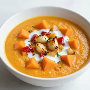 To make creamy roasted vegetable soup, you need fresh and tasty ingredients. Here&rsquo;s the list to get you started: - 2 cups butternut squash, peeled and cubed - 2 cups carrots, peeled and chopped - 1 red bell pepper, diced - 1 onion, peeled and quartered - 4 cloves garlic, skins left on - 2 tablespoons extra virgin olive oil - Sea salt and freshly cracked black pepper to taste - 4 cups vegetable broth - 1 cup full-fat coconut milk - 1 teaspoon smoked paprika - Fresh herbs for garnish (like thyme, parsley, or cilantro) These ingredients work together to create a rich and flavorful soup. The butternut squash and carrots add natural sweetness. The red bell pepper and onion bring depth of flavor. Garlic gives it a warm, aromatic touch. Olive oil helps roast the veggies perfectly. Vegetable broth and coconut milk create a creamy texture. Smoked paprika adds a hint of smokiness that rounds out the taste. Finally, fresh herbs add a bright finish. Gather these ingredients, and you&rsquo;re ready to make a delicious meal. Enjoy the process of cooking, and let the wonderful smells fill your kitchen! {{ingredient_image_2}} First, set your oven to 400&deg;F (200&deg;C). Preheating helps the vegetables cook evenly and get nice and tender. Next, take a large baking sheet. Add 2 cups of butternut squash, 2 cups of carrots, 1 diced red bell pepper, and 1 quartered onion. Don&rsquo;t forget to add 4 unpeeled garlic cloves. This mix will give your soup a great flavor. Now, drizzle 2 tablespoons of extra virgin olive oil over the veggies. Sprinkle them with sea salt, freshly cracked black pepper, and 1 teaspoon of smoked paprika. Toss everything well so that the oil and spices coat the vegetables evenly. Place the baking sheet in your preheated oven. Roast the vegetables for about 30 to 35 minutes. Stir them halfway through the time. You want them soft and slightly caramelized. After roasting, take the pan out of the oven. Let the vegetables cool for about 5 minutes. Squeeze the roasted garlic from its skins into a high-powered blender. Add the roasted vegetables to your blender. Pour in 4 cups of vegetable broth and 1 cup of full-fat coconut milk. Blend everything on high until it&rsquo;s smooth and creamy. Check for any lumps; you want it silky! Pour the blended soup into a large pot. Heat it over medium heat until warm. Taste and adjust the seasoning with more salt and pepper if needed. Ladle the soup into bowls. For a lovely touch, sprinkle fresh herbs like thyme, parsley, or cilantro on top. Enjoy every delicious spoonful! To get the best flavor from your veggies, start with fresh ones. Cut them into even sizes. This helps them cook at the same pace. Spread them out on the baking sheet. Make sure there is space between them. If they touch, they will steam instead of roast. Use olive oil to coat them well. This adds flavor and helps them brown. For a creamy texture, use full-fat coconut milk. It makes the soup rich and smooth. After roasting, blend the veggies while they&rsquo;re still warm. This helps them break down better. If you want it extra creamy, add more coconut milk. You can also try adding cashews. Soak them in water for an hour, then blend with the soup. Feel free to switch up the spices. Instead of smoked paprika, use ground cumin for a warm flavor. You could also try curry powder for a different twist. If you want some heat, add red pepper flakes or a dash of hot sauce. Fresh herbs like basil or cilantro can brighten the taste, too. Experiment with what you like best! Pro Tips Roasting for Flavor: Roasting brings out the natural sweetness of the vegetables. Don't skip this step for a richer flavor profile. Adjusting Consistency: If the soup is too thick, add more vegetable broth or coconut milk until you reach your desired consistency. Herb Variations: Experiment with different herbs for garnishing, such as dill or basil, to give the soup a unique twist. Storage Tips: This soup stores well in the fridge for up to 5 days. Reheat gently on the stove for best results. {{image_4}} You can switch up the veggies in this soup. Try sweet potatoes or parsnips for a different taste. Cauliflower or zucchini also work well. Mix and match to find your favorite blend! Just remember to keep the roasting time similar. This helps all the vegetables cook evenly. If you want a dairy-free version, use coconut milk as in the original recipe. Almond milk can also work, but it may change the flavor. For added creaminess, you can also add soaked cashews. Just blend them with the other ingredients for a rich texture. For a spicy kick, add chili powder or cayenne pepper. You can also toss in some fresh jalape&ntilde;os before roasting. This gives the soup a nice heat. Adjust the spice level based on your taste. Enjoy experimenting to find the right balance for you! You can store creamy roasted vegetable soup in the fridge. Let it cool first. Place it in an airtight container. It stays fresh for about 3 to 5 days. When you want to eat it, just take it out and reheat. To freeze the soup, let it cool completely. Pour it into freezer-safe bags or containers. Remove as much air as possible. The soup can last for up to 3 months in the freezer. Label the bags with the date. This way, you always know when you made it. When you&rsquo;re ready to eat the soup, there are a few easy ways to reheat. If it's frozen, let it thaw in the fridge overnight. You can also heat it on the stove. Pour the soup into a pot and warm it over medium heat. Stir often to keep it smooth. If it&rsquo;s too thick, add a little water or broth. You can also use a microwave. Heat in short bursts, stirring in between, until it&rsquo;s hot. Enjoy your delicious soup again! You can use coconut milk for a creamy texture. It adds richness without dairy. Almond milk is another option but may not be as creamy. Blend it well with roasted veggies for a smooth finish. This keeps the soup light yet satisfying. You can also add soaked cashews for a nutty flavor. Yes, you can use frozen vegetables if fresh ones are not available. Just make sure to thaw them before roasting. This helps them cook evenly. Keep in mind, frozen veggies may have more water, so adjust the broth accordingly. They still provide great flavor and nutrition. This soup pairs well with crusty bread or a fresh salad. A grilled cheese sandwich is also a classic choice. You can serve it with a sprinkle of fresh herbs on top for color. Try adding a dollop of extra coconut milk for a creamy touch. The soup lasts up to five days in the fridge when stored in an airtight container. You can also freeze it for up to three months. Just make sure to let it cool down before freezing. When reheating, stir well to keep the texture smooth. This blog post covered the key ingredients for a delicious creamy roasted vegetable soup. You learned about butternut squash, carrots, and more. I explained each step, from preheating the oven to blending the soup. Tips helped ensure perfect results, and variations opened up new flavors. Remember, storing and reheating is easy! This soup can fit into many diets. Experiment with the ingredients and add your twist. You can create a tasty, creamy bowl of goodness every time. Enjoy your cooking!