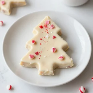 - 2 cups white chocolate chips - 1 cup sweetened condensed milk - 1 teaspoon pure vanilla extract - 1/2 teaspoon almond extract - 1/2 cup crushed peppermint candies - Green food coloring (optional) - Edible glitter - Sea salt The ingredients for Christmas Vanilla Tree Fudge are simple and fun. First, you need white chocolate chips, which give a sweet base. Sweetened condensed milk adds creaminess and smoothness. You will also use pure vanilla and almond extracts for a boost of flavor. Crushed peppermint candies bring a festive crunch. If you want a touch of color, green food coloring works well. Edible glitter adds sparkle and makes your fudge look extra special. Lastly, a sprinkle of sea salt enhances the sweet taste. Having all these ingredients ready makes your fudge-making easy. Each item plays an important role in creating this tasty treat. When combined, they make a perfect holiday dessert that everyone will love. {{ingredient_image_2}} Start by lining an 8x8-inch baking dish with parchment paper. This makes it easy to lift out the fudge later. Make sure the paper hangs over the sides. This overhang helps when you want to cut the fudge into fun shapes. In a medium saucepan, combine 2 cups of white chocolate chips and 1 cup of sweetened condensed milk. Set the heat to low. Stir continuously with a heat-resistant spatula. This step is key. Stirring keeps the chocolate from burning. You want a smooth, velvety mixture. Once your mixture is smooth, remove it from the heat. Now, stir in 1 teaspoon of pure vanilla extract and 1/2 teaspoon of almond extract. This adds a lovely flavor. If you want a festive touch, add a few drops of green food coloring. Mix well until the fudge is the shade you like. Next, gently fold in 1/2 cup of crushed peppermint candies. Distribute them evenly throughout the mixture. This creates a delightful crunch. Each bite should feel festive and fun! Pour the colorful fudge mixture into your prepared baking dish. Use a spatula to smooth the top until it is even. Place the dish in the refrigerator. Let it chill for at least 2 hours, or until the fudge sets firmly. Patience is key here! Once the fudge has set, carefully lift it out of the pan using the parchment overhang. Transfer it to a cutting board. Now, use a tree-shaped cookie cutter to cut out cute shapes. You can reassemble any leftover fudge and cut additional trees. For a festive finish, sprinkle a pinch of edible glitter on top of each piece. A light sprinkle of sea salt adds flavor and contrast to the sweetness. To get a silky texture in your fudge, focus on gentle heat. Melt the white chocolate chips with the sweetened condensed milk slowly. Stir the mixture continuously until it's smooth. This avoids lumps and ensures a creamy finish. Common pitfalls include overheating the chocolate. If it gets too hot, it may seize. If this happens, add a splash of milk and stir well. Always keep an eye on the heat. For flavor variations, try adding a pinch of cinnamon or nutmeg. You can also swap out the almond extract for coconut or hazelnut. Each choice gives a unique twist to your fudge. Adding toppings makes your fudge even more festive. Consider crushed nuts, sprinkles, or shredded coconut. They add texture and color, making your fudge shine. When serving, arrange your tree-shaped fudge on a bright plate. You can add whole peppermint candies around it for a cheerful look. A sprinkle of edible glitter adds a magical touch. Pair your fudge with other holiday treats, like cookies or hot cocoa. This will create a sweet spread that everyone will love. Pro Tips Use Quality Chocolate: Opt for high-quality white chocolate chips for a richer flavor and creamier texture in your fudge. Cooling Time: Make sure to chill the fudge for at least 2 hours to ensure it sets properly and is easy to cut. Customize Your Fudge: Feel free to experiment with different extracts or add-ins like nuts or dried fruits to create your own unique flavor combinations. Perfect Presentation: For a festive touch, use a decorative plate and garnish with whole peppermint candies or holiday-themed sprinkles. {{image_4}} You can easily change the flavor of your Christmas Vanilla Tree Fudge. Here are a couple of fun ideas: - Chocolate fudge variation: Swap the white chocolate chips for semi-sweet chocolate chips. This gives a rich, deep flavor. Combine it with the same sweetened condensed milk and flavor extracts. You&rsquo;ll get a lovely chocolate treat that is just as festive. - Nutty fudge ideas: Add in some chopped nuts like walnuts or pecans. This gives your fudge a nice crunch and a new texture. You can mix them in with the crushed peppermint for a delightful surprise in each bite. Dress up your fudge to make it even more festive: - Themed sprinkles and toppings: Use holiday-themed sprinkles. Red and green ones look great! You can also try crushed candies or colored sugar to add some sparkle. - Creative shapes beyond trees: If you don&rsquo;t want to cut your fudge into trees, try other shapes. Stars, snowflakes, or even simple squares can be fun. Use cookie cutters to make it special for any holiday gathering. You can make fudge that fits dietary needs: - Vegan options: Use dairy-free white chocolate chips instead of regular ones. Replace sweetened condensed milk with coconut milk. This way, everyone can enjoy a piece! - Gluten-free adaptations: This fudge is already gluten-free! Just ensure your chocolate chips and any toppings are certified gluten-free. This way, those with gluten sensitivities can indulge without worry. To keep your Christmas Vanilla Tree Fudge fresh, store it in an airtight container. Make sure to keep the fudge away from heat and light. Room temperature is fine, but a cool, dry spot works best. If you stack pieces, place parchment paper between them to prevent sticking. You can store your fudge for up to two weeks. After that, it may lose its great taste and texture. If it starts to look dry or hard, it is time to toss it. To freeze your fudge, first cut it into pieces. Wrap each piece in plastic wrap tightly. Then, place them in a freezer bag and seal it well. When you want to enjoy the fudge, take it out and thaw it in the fridge overnight. This keeps it nice and fresh! Yes, you can use other types of chocolate. Dark or milk chocolate chips work well. Each type will give the fudge a different taste. If you want a richer flavor, try dark chocolate. For a sweeter treat, milk chocolate is a good choice. Just keep in mind that each type will change the look and taste of your fudge. You can use coconut milk or regular milk with sugar. Combine them with butter to get a similar creaminess. Another option is to use evaporated milk with extra sugar. These alternatives will still give you a nice, smooth fudge. Grainy fudge usually means the sugar did not melt well. This can happen if you heat it too fast. To fix this, melt the chocolate on low heat slowly. Stir constantly to ensure a smooth texture. If it happens again, try using a bit of cream to smooth it out. Yes, you can make fudge a few days before you need it. Just store it in an airtight container. Keep it in the fridge to stay fresh. You can even freeze it for longer storage. Just let it thaw in the fridge before serving. To cut fudge neatly, use a sharp knife. Warm the knife in hot water for cleaner cuts. Wipe it dry before cutting. You can also press down firmly instead of sawing. This helps keep the shapes clean and pretty. This blog post showed how to make delicious fudge with simple ingredients. We covered steps like melting chocolate, adding flavors, and incorporating peppermint. You learned tips for perfecting texture and decorating fudge for any occasion. Remember, there are many ways to customize your fudge and store it well. Whether you want a classic or unique flavor, making fudge can be fun and easy. Enjoy creating and sharing your tasty treats with friends and family!