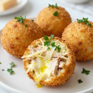 Here&rsquo;s what you need to make Cheesy Parmesan Chicken Bombs. Gather these tasty ingredients: - 2 cups cooked shredded chicken - 1 cup cream cheese, softened to room temperature - 1 cup shredded mozzarella cheese - 1/2 cup grated Parmesan cheese - 1 teaspoon garlic powder - 1 teaspoon onion powder - 1 teaspoon Italian seasoning - 1/2 teaspoon salt - 1/4 teaspoon freshly ground black pepper - 1 package (1 lb) refrigerated biscuit dough - 1 tablespoon olive oil, for brushing - Fresh parsley, finely chopped, for garnish Each ingredient brings its own flavor. The chicken is rich and hearty. Cream cheese makes the filling creamy and smooth. Mozzarella adds a stretchy texture, while Parmesan gives a sharp taste. The seasonings boost the flavor, making each bite a delight. The biscuit dough wraps it all up, creating a golden shell. Olive oil helps achieve that crisp finish. Finally, parsley adds a fresh touch. When you gather these ingredients, you set the stage for a dish that&rsquo;s sure to impress. These Chicken Bombs are not just a meal; they are an experience filled with cheesy goodness! {{ingredient_image_2}} Start by setting your oven to 375&deg;F (190&deg;C). This temperature ensures even cooking. Next, take a baking sheet and line it with parchment paper. This step keeps the chicken bombs from sticking and makes cleanup easier. In a large mixing bowl, gather your cooked shredded chicken, cream cheese, shredded mozzarella, and grated Parmesan cheese. Mix these ingredients together until they blend into a creamy mixture. Then, add the garlic powder, onion powder, Italian seasoning, salt, and black pepper. Stir well to make sure everything is combined. Open your package of refrigerated biscuit dough. Carefully pull apart the biscuits and flatten each one to about 1/4 inch thick. Place a generous tablespoon of the cheesy chicken mix in the center of each biscuit. Fold the edges over the filling and pinch to seal. This keeps the filling inside. Roll each sealed biscuit gently to form a smooth ball. Place them seam-side down on your lined baking sheet. Once all the bombs are on the sheet, brush the tops with olive oil. This helps them turn golden brown and crispy. Now, bake them in the preheated oven for about 15 to 20 minutes. You want them to be golden and puffed up. Keep an eye on them to avoid burning. When the chicken bombs are done, take them out and let them cool slightly. A sprinkle of finely chopped fresh parsley adds color and flavor. For the best experience, serve them warm with a side of marinara sauce or ranch dressing. These dips make each bite even better! If you want to modify the recipe, here are some tips. For a creamy base, use dairy alternatives like cashew or tofu cream cheese. These options work well when blended. You can also swap mozzarella and Parmesan with vegan cheese to keep it plant-based. For those looking for gluten-free options, choose gluten-free biscuit dough. Many brands offer great alternatives that taste just as good. You can also make your dough using almond flour or coconut flour. To get that perfect golden crust, do not skip brushing the bombs with olive oil. This step helps them brown nicely. Bake until they are golden, and check for a soft inside. You want a nice contrast between the crispy outside and the creamy filling. Cheesy Parmesan Chicken Bombs shine when served warm. Pair them with marinara sauce for a classic touch. Ranch dressing also makes a great dip. For a fresh twist, add a side of salad or steamed veggies. This balance keeps your meal light and fun. Pro Tips Use Leftover Chicken: For a quicker option, use leftover rotisserie chicken instead of cooking and shredding your own. Customize Your Cheese: Feel free to experiment with different cheeses like cheddar or pepper jack for added flavor. Seal Well: Make sure to pinch the edges of the biscuit dough tightly to prevent any filling from leaking during baking. Serve with Dipping Sauce: Enhance the flavor by serving these cheesy chicken bombs with marinara sauce or ranch dressing. {{image_4}} Want a kick? Add some spice! Use jalape&ntilde;os or hot sauce in the filling. This will give your cheesy chicken bombs a nice heat. I like to mix in a teaspoon of chili powder for flavor. It&rsquo;s simple and oh-so-tasty. You can make your chicken bombs even better. Add diced bell peppers, spinach, or mushrooms. These veggies not only add nutrition but also extra flavor. Just saut&eacute; them lightly before mixing with the chicken. This keeps the filling from being too watery. Switch up the cheese for fun flavors! Try cheddar for a sharper taste or pepper jack for some heat. You can also mix in cream cheese with herbs for a rich and creamy filling. The options are endless, and each will change the flavor just a bit. To keep your Cheesy Parmesan Chicken Bombs fresh, store them in an airtight container. This helps avoid drying out. Place parchment paper between layers if you stack them. Always let them cool to room temperature before sealing. For the best taste, reheat these chicken bombs in the oven. Preheat your oven to 350&deg;F (175&deg;C). Place the bombs on a baking sheet and cover with foil. Heat for about 10-15 minutes until warm. You can also use a microwave for quick reheating, but the oven keeps them crispy. You can freeze these chicken bombs before or after baking. If freezing before baking, assemble them, then place them in a single layer on a baking sheet. Once frozen, transfer to a freezer bag. For baked bombs, make sure they cool completely before freezing. Thaw in the fridge overnight before reheating. Yes, you can use leftover rotisserie chicken. It adds great flavor and saves time. Just shred it and mix it into the cheese filling. This shortcut makes the recipe even easier. Plus, it helps reduce food waste! You can prepare the cheesy chicken bombs in advance. Make the filling and stuff the biscuits, then place them on a baking sheet. Cover them with plastic wrap and store in the fridge for up to 24 hours. Bake them right before serving for a fresh taste. You can bake them without cheese, but they may lose some creaminess. Try adding more seasonings for flavor. Using a mix of vegetables can also help keep them tasty. However, cheese brings that delicious gooeyness that many enjoy. These bombs pair well with marinara sauce and ranch dressing. Both add a nice contrast to the cheesy flavor. You can also try garlic aioli or a spicy sriracha dip for a kick. The right sauce can turn this into a fun snack. Yes, these chicken bombs are great for meal prep. You can make a batch and store them in the fridge. They reheat well in the oven or microwave. This makes them a perfect quick meal during busy days. Enjoy them for lunch or dinner! These Cheesy Parmesan Chicken Bombs are tasty and easy to make. You learned about the ingredients, how to prep, and how to bake them perfectly. I shared tips on substitutions and variations to fit your needs. You can also store leftovers or make them ahead. Try these bombs at your next meal. Enjoy the great flavors and fun shapes. Your family and friends will love them. Happy cooking!