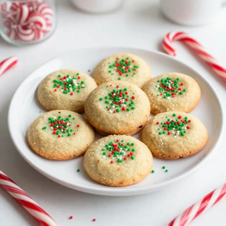 - 2 ½ cups all-purpose flour - 1 teaspoon baking powder - ½ teaspoon baking soda - 1 cup unsalted butter, softened - ¾ cup granulated sugar - ¾ cup powdered sugar - 1 teaspoon pure vanilla extract - 1 teaspoon peppermint extract - ½ teaspoon salt - 1 cup crushed candy canes (about 4-5 mini candy canes) - Red and green sprinkles (for decoration) Using the right measurements is key. I use dry measuring cups for flour and sugar. For sticky ingredients like butter, I pack them into the cup. A kitchen scale can help with accuracy too. It’s best to measure flour by scooping lightly and leveling off with a knife. This prevents dense cookies. When crushing candy canes, place them in a bag and gently smash them with a rolling pin. This gives a nice texture and flavor. Always choose fresh ingredients for the best taste. Look for flour that is not expired and has a fine texture. Unsalted butter should be fresh, with a creamy color. For extracts, I prefer pure vanilla and peppermint over imitation for a richer flavor. When picking candy canes, go for ones that are bright and not broken. This ensures your cookies look great and taste even better! {{ingredient_image_2}} Start by gathering your dry ingredients. In a medium bowl, mix these items: - 2 ½ cups all-purpose flour - 1 teaspoon baking powder - ½ teaspoon baking soda - ½ teaspoon salt Whisk them together until they blend well. This step is key for a uniform cookie texture. Set the bowl aside for later. Now it’s time to make the batter. In a large mixing bowl, use an electric mixer to combine: - 1 cup unsalted butter, softened - ¾ cup granulated sugar - ¾ cup powdered sugar Beat these on medium speed for about 2-3 minutes. You want the mix to look light and fluffy. Next, add: - 1 teaspoon pure vanilla extract - 1 teaspoon peppermint extract Mix until the flavors meld. Then, gradually add the dry mixture. Mix gently until just combined. Avoid over-mixing to keep the cookies tender. Finally, fold in: - 1 cup crushed candy canes Make sure the candy pieces are spread evenly. After your dough is ready, shape it into two logs, each about 2 inches wide. Wrap these logs tightly in plastic wrap. Chill in the fridge for at least 2 hours until firm. When you’re ready to bake, preheat your oven to 350°F (175°C). Prepare a baking sheet with parchment paper. Unwrap the chilled logs and slice them into ¼-inch rounds. Place them on the sheet, leaving space between each cookie. Sprinkle the tops with red and green sprinkles for a festive look. Bake for 10-12 minutes, until the edges are lightly golden. Once done, cool the cookies on the sheet for 5 minutes. Then, move them to a wire rack to cool completely. Enjoy your lovely holiday treats! For the best cookie texture, start with room-temperature butter. This makes it easier to cream with sugars. Beat until light and fluffy; this adds air, making your cookies soft. Avoid over-mixing when you add dry ingredients to keep them tender. Chilling the dough is key too. After shaping, let it sit in the fridge for at least two hours. This helps the cookies hold their shape while baking. When you handle cookie dough, keep your hands clean and dry. If the dough is sticky, lightly dust with flour. Use plastic wrap to shape logs easily. Once wrapped, press gently to form a tight cylinder. If you want perfect slices, ensure the dough is really cold before cutting. A sharp knife works best. Slice slowly to avoid crumbling. To make your cookies festive, use colorful sprinkles. Red and green sprinkles work perfectly for the holidays. After slicing the cookies, sprinkle the tops generously before baking. You can also add more crushed candy canes for a fun touch. For serving, arrange cookies on a lovely plate. Scatter extra crushed candy canes around them. This adds a wintry vibe and makes them look special. Pro Tips Chill the Dough: For best results, ensure the dough is well-chilled before slicing. This helps maintain the shape of the cookies during baking. Uniform Slices: Use a sharp knife and slice the dough into even rounds to ensure consistent baking and a uniform appearance. Experiment with Flavors: Feel free to mix in different extracts like almond or orange for a twist on the traditional peppermint flavor. Storage Tips: Store baked cookies in an airtight container at room temperature for up to a week, or freeze for longer shelf life. {{image_4}} You can mix up the flavors of these cookies. Instead of peppermint, try using orange or almond extract. These will give your cookies a unique twist. Want a richer taste? Add a bit of cocoa powder for a chocolate version. You can also mix in some nutmeg or cinnamon for a warm spice flavor. Each option brings a new joy to your holiday baking. Sprinkles add a fun touch to the cookies. You can use colorful nonpareils, or swap for silver or gold sprinkles for an elegant look. If you love chocolate, try adding mini chocolate chips or drizzling melted chocolate on top. Edible glitter can also make these cookies sparkle. Get creative and choose sprinkles that match your festive mood! If you need to make substitutions, there are options. Use gluten-free flour to make these cookies gluten-free. For a dairy-free version, swap the butter for coconut oil or a dairy-free spread. If you want to cut sugar, try using a sugar substitute like stevia. You can still enjoy these treat cookies no matter your dietary needs! Store your baked Candy Cane Slice-and-Bake Cookies in an airtight container. This keeps them fresh and soft. You can stack the cookies with parchment paper between layers to prevent sticking. They last up to one week at room temperature. For longer storage, place them in the fridge for up to two weeks. Freezing the cookie dough is a great way to enjoy these treats later. After shaping the dough into logs, wrap each log tightly in plastic wrap. Then, place them in a freezer bag or airtight container. The dough can stay frozen for up to three months. When you're ready to bake, thaw the logs in the fridge overnight. Then slice and bake as usual. To keep your cookies fresh, avoid exposing them to air. The airtight container is key. Keep the cookies in a cool, dark place. If you notice any staleness, a slice of bread in the container can help soften them again. Remember, the faster you store them after baking, the fresher they will taste when you enjoy them later! These cookies stay fresh for about 1 week at room temperature. Store them in an airtight container. For longer storage, place them in the fridge. They can last up to 2 weeks when chilled. You can also freeze them for up to 3 months. Just remember to wrap them well to prevent freezer burn. Yes, you can! Feel free to swap out candy canes for other crushed candies. Peppermint chocolate, butterscotch, or even toffee bits work great. Each option adds a unique twist to your cookies. Just make sure the candy is crushed into small pieces for even mixing. To cut the cookies evenly, use a sharp knife. Chill the dough well for a firm texture. When slicing, keep the thickness around ¼ inch. This helps them bake evenly. If the dough is too soft, pop it back into the fridge for a bit. This makes cutting much easier and cleaner. This blog post covered how to make perfect Candy Cane Slice-and-Bake Cookies. We discussed choosing quality ingredients and the steps to prepare and bake cookies. I shared tips for the right texture, handling dough, and adding fun decorations. You learned about variations and how to store your cookies effectively. Remember, baking is a fun adventure. Enjoy customizing your cookies to fit your taste and share them with others!