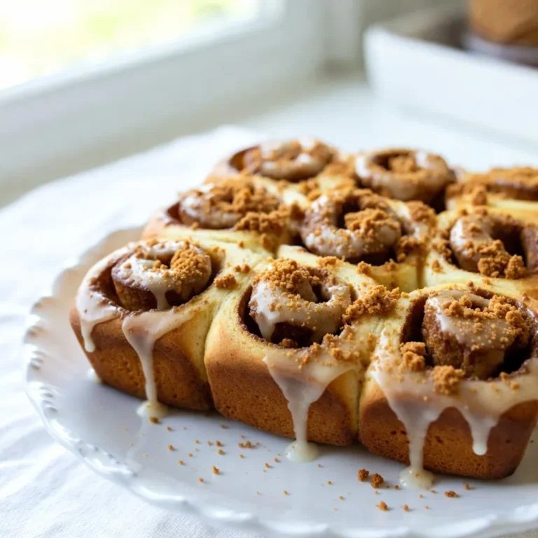 To make Biscoff cookie butter cinnamon rolls, you need: - 2 cups all-purpose flour - 1/4 cup granulated sugar - 1 packet (2 1/4 teaspoons) instant yeast - 1/2 teaspoon salt - 1/2 cup warm milk (110°F) - 1/4 cup unsalted butter, melted - 1 large egg - 1/2 cup Biscoff cookie butter - 1 tablespoon ground cinnamon - 1/4 cup packed brown sugar - 1/2 cup powdered sugar (for icing) - 1-2 tablespoons milk (to adjust icing consistency) These ingredients work together to create soft, sweet rolls. The Biscoff cookie butter adds a unique flavor. If you need alternatives, here are some options: - Replace all-purpose flour with a gluten-free blend for a gluten-free version. - Use coconut sugar instead of granulated sugar for a lower glycemic index. - Swap Biscoff cookie butter with any nut butter for a different taste. These substitutions can change the flavor and texture but still work well. To take your cinnamon rolls to the next level, consider these toppings: - Drizzle with more Biscoff cookie butter for added flavor. - Sprinkle crushed Biscoff cookies on top for texture. - Add a pinch of sea salt to the icing for a sweet-salty combo. These toppings can make your rolls even more delightful and fun! {{ingredient_image_2}} To start, gather your ingredients. In a large bowl, whisk together 2 cups of all-purpose flour, 1/4 cup of granulated sugar, 2 1/4 teaspoons of instant yeast, and 1/2 teaspoon of salt. This blend creates your dry mixture. In another bowl, mix 1/2 cup of warm milk, 1/4 cup of melted unsalted butter, and 1 large egg until well blended. Next, pour the wet mixture into the dry mixture. Stir gently until the dough forms. Turn the dough out onto a floured surface. Knead it for about 5-7 minutes, until it feels smooth and elastic. Lightly grease a bowl, place the dough inside, and cover it with a towel. Let it rise in a warm spot for about 1 hour or until it doubles in size. After the dough rises, gently punch it down to release air. Roll it out on a floured surface into a rectangle about 1/4-inch thick. Spread 1/2 cup of Biscoff cookie butter evenly over the dough. Leave a small border around the edges. In a small bowl, combine 1/4 cup of brown sugar and 1 tablespoon of ground cinnamon. Sprinkle this mixture over the Biscoff spread. Starting from one long edge, tightly roll the dough into a log shape. Pinch the edges to seal. Use a sharp knife to slice the log into 1-inch thick rolls. Place these rolls in a greased baking dish, leaving space between each. Cover and let them rise for 30 more minutes. Preheat your oven to 350°F (175°C). Bake the rolls for 20-25 minutes or until they are golden brown. While they bake, prepare the icing. In a small bowl, whisk together 1/2 cup of powdered sugar and 1-2 tablespoons of milk. Adjust the milk until the icing is smooth and pourable. Once the rolls are done, take them out of the oven. Let them cool slightly, then drizzle the icing generously over the warm rolls. Enjoy the delightful blend of flavors! To get your cinnamon rolls to rise well, warmth is key. Place your dough in a warm spot. A turned-off oven or a sunny kitchen works great. Cover it with a clean towel. This keeps the dough warm and cozy. It should double in size in about one hour. If your kitchen is cold, try placing a bowl of hot water nearby. This adds warmth and humidity for better rising. Getting the right dough consistency is important. If your dough feels too sticky, add a bit more flour. Add it one tablespoon at a time. If the dough is too dry, add a little warm milk. Mix it in slowly until the dough feels soft and smooth. Knead the dough for about 5-7 minutes. This helps develop the gluten, making your rolls fluffy. For the icing, mix powdered sugar with milk until smooth. Start with one tablespoon of milk. Whisk it well, then check the texture. If it’s too thick, add more milk, a little at a time. You want it pourable but not runny. Drizzle it over warm rolls for the best effect. This way, the icing melts slightly into the rolls, making them even more delicious. Pro Tips Tip for Perfect Dough: Ensure that your milk is warm (around 110°F) but not too hot, as excessive heat can kill the yeast and prevent proper rising. Tip for Rolling: When rolling out the dough, make sure it is evenly shaped to ensure uniform cooking and an even distribution of the filling. Tip for Icing Consistency: Adjust the amount of milk in your icing gradually to achieve the desired pourable consistency; it should be thick enough to stay on the rolls but thin enough to drizzle. Tip for Storage: Store any leftover cinnamon rolls in an airtight container at room temperature for up to two days, or freeze them for longer storage. Reheat in the microwave for a few seconds before serving. {{image_4}} To add a twist, mix in chocolate chips. I suggest using semi-sweet chips. Just sprinkle them on top of the Biscoff spread before rolling up the dough. The chocolate melts beautifully, adding rich flavor. The mix of chocolate and Biscoff is a perfect match. Your rolls will be gooey and delightful. For a nutty crunch, add chopped pecans or walnuts. Mix about half a cup of nuts into the brown sugar and cinnamon blend. This adds texture and flavor. The nuts pair well with the sweet Biscoff. You can toast them lightly for extra flavor. Each bite will be a fun surprise. You can make these rolls vegan easily. Substitute the egg with a flax egg. To do this, mix one tablespoon of flaxseed meal with three tablespoons of water. Let it sit for a few minutes until it thickens. Use plant-based milk and dairy-free butter too. The rolls will still be soft and tasty. Enjoy your vegan treat without losing any flavor. To keep your Biscoff cookie butter cinnamon rolls fresh, store them in an airtight container. This helps them stay soft and moist. If you have a lot left, place parchment paper between the rolls. This keeps them from sticking together. Store the container at room temperature for up to 2 days. For longer storage, refrigerate them for up to a week. To enjoy warm cinnamon rolls again, preheat your oven to 350°F (175°C). Place the rolls on a baking sheet. Cover them with aluminum foil to prevent drying out. Heat for about 10 minutes. You can also use the microwave. Just warm them for 10-15 seconds. Be careful not to overheat them, or they may get tough. If you want to save some rolls for later, freezing works great. First, let the rolls cool completely. Then, wrap each roll tightly in plastic wrap. Place the wrapped rolls in a freezer bag. Remove as much air as possible before sealing. You can freeze them for up to 3 months. To enjoy, thaw them in the fridge overnight, then reheat. Yes, you can use homemade Biscoff cookie butter. Just ensure it has a spreadable texture. The flavor might differ slightly, but it will still taste great in your cinnamon rolls. I love making my own for a fresh twist. Homemade versions often have richer flavors. To make cinnamon rolls ahead of time, you can prepare the dough and fillings in advance. After rolling and cutting the dough, place the rolls in a greased dish. Cover them tightly with plastic wrap and store them in the fridge overnight. In the morning, let them rise for about 30 minutes before baking. This saves time and still delivers warm, fresh rolls. If you need a substitute for Biscoff cookie butter, try using speculoos spread or peanut butter. You can also use Nutella or almond butter for a nutty flavor. Just choose a spread that you enjoy, as it will change the taste of the rolls. Experiment and find your favorite! These Biscoff cookie butter cinnamon rolls are a delicious treat. You learned about the main ingredients, how to make them, and tips for success. I shared fun variations to try, like chocolate chip and nutty options. You now know how to store and reheat your rolls so they stay fresh. Enjoy making these rolls to share with friends or family. They will love the sweet, warm flavors. Happy baking!